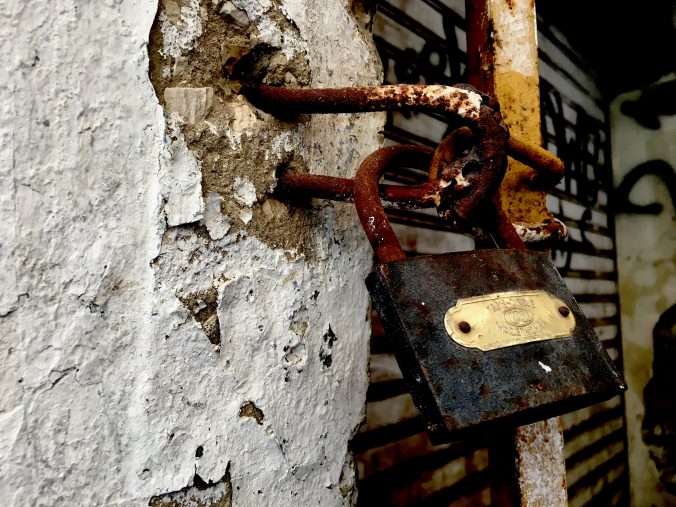 A rusted lock