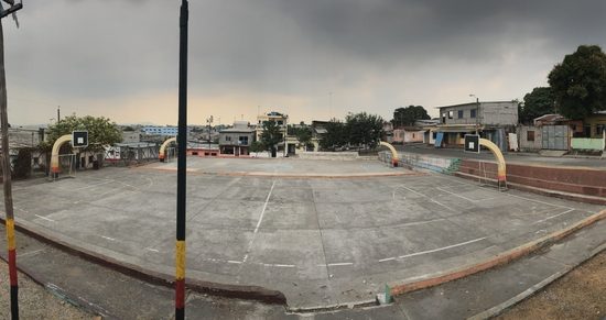 A panoramic of a playground