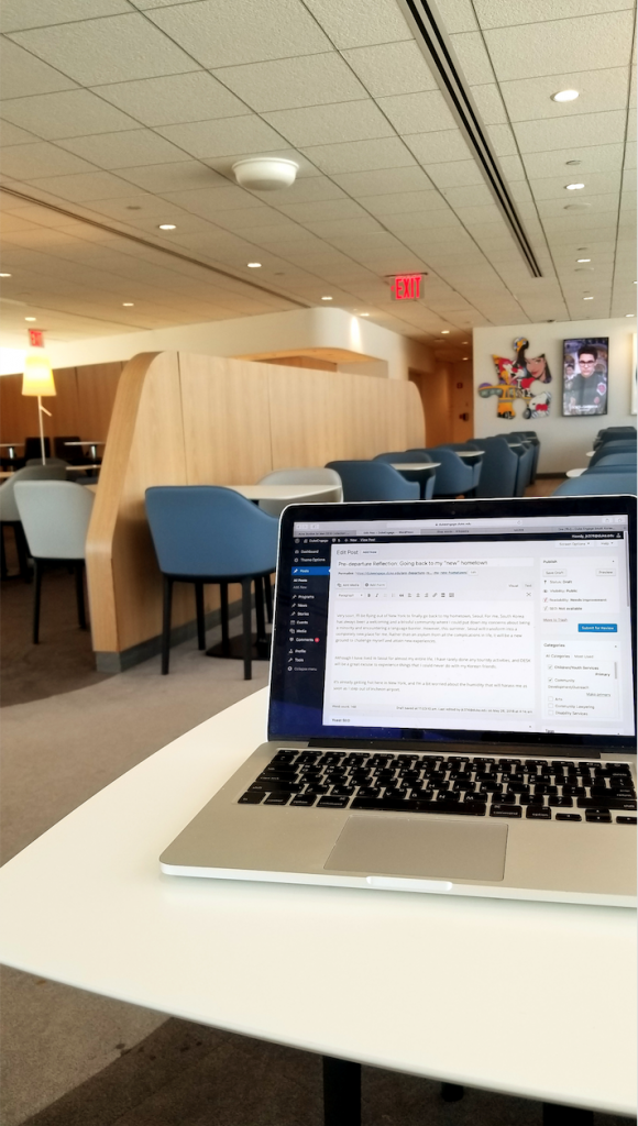 Waiting for my flight, writing this blog post at JFK airport.