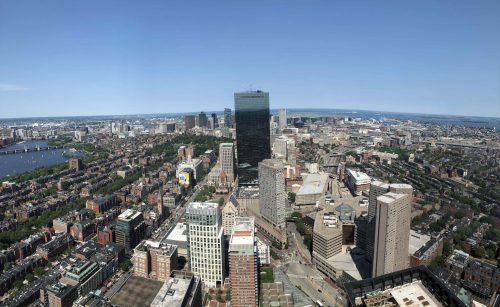 A view of Boston from the top of the Prudential Center