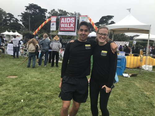 Two students posing at San Francisco AIDS walk
