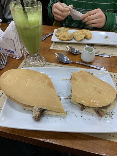Mechada steak sandwich at local Valdivia café