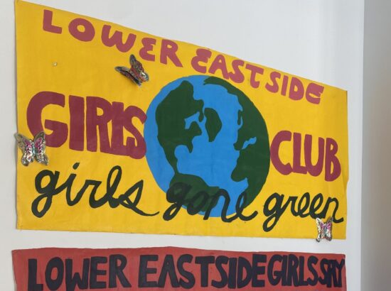 Poster that reads Lower East Side Girls Club: girls gone green